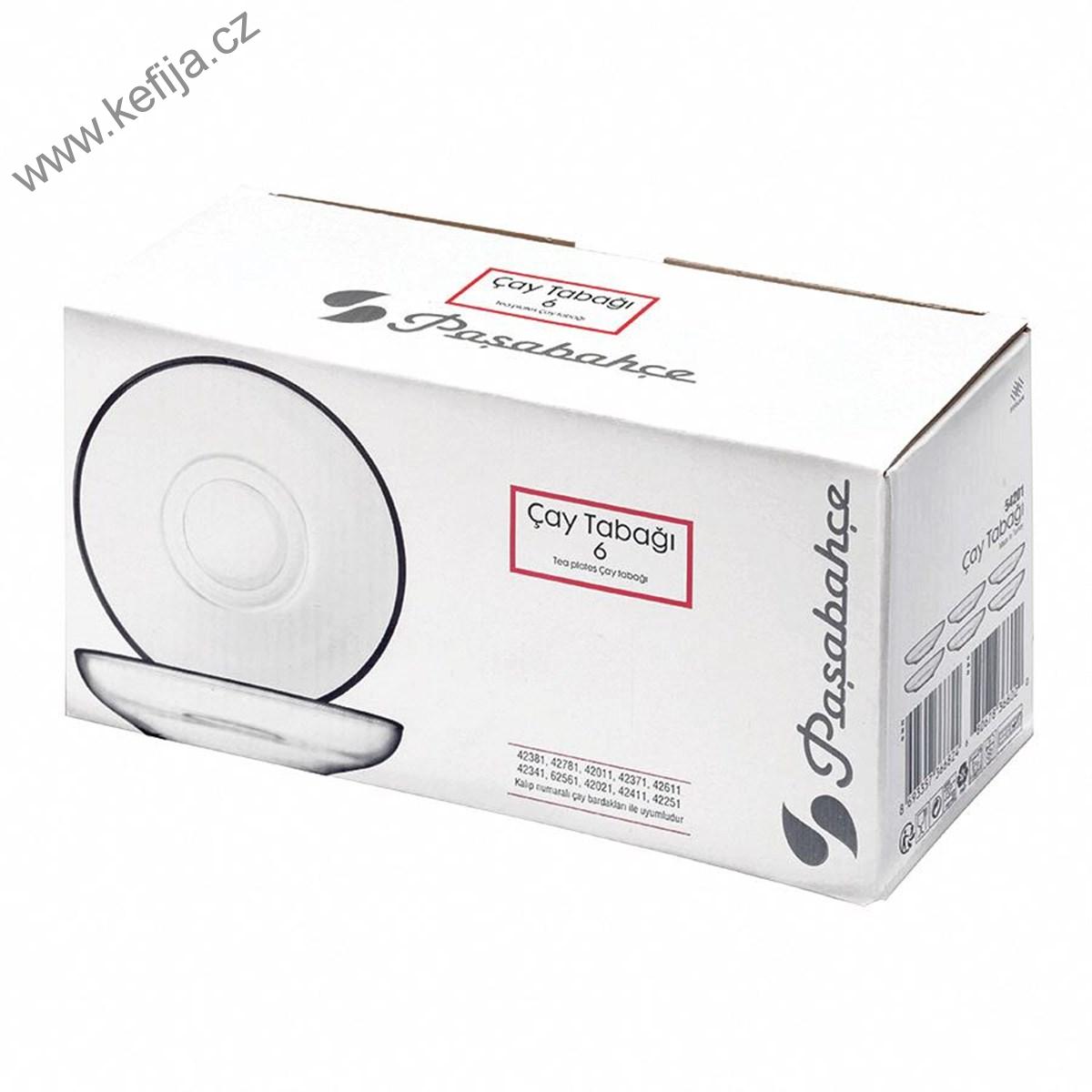 Kulatý skleněný čajový podšálek s NAZARem