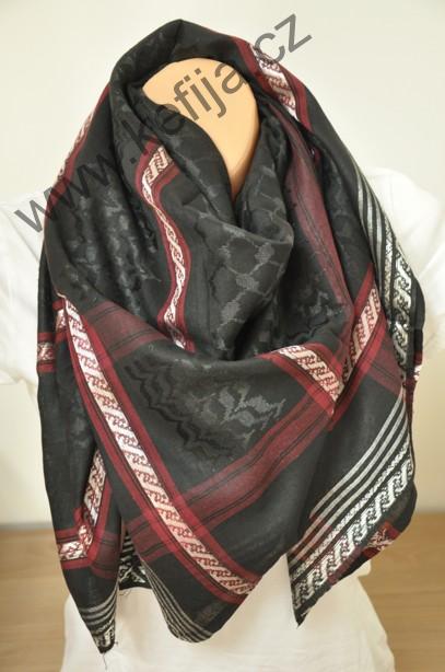 Palestina šátek černý s červenou - SLEVA 25%