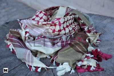 Palestina šátek khakibordóbéžový 2. - SLEVA 40 %