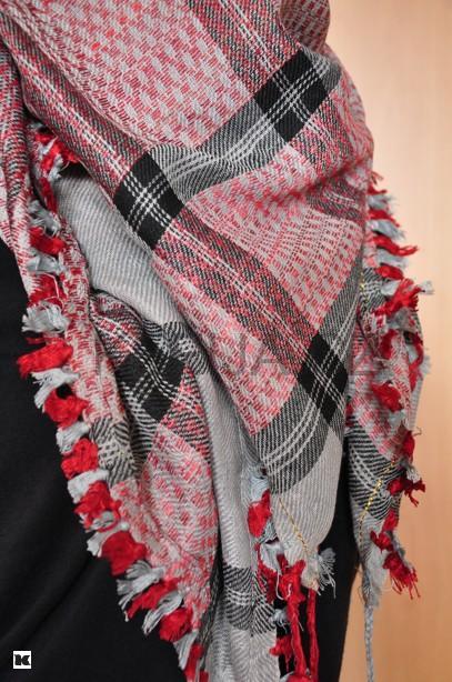 Palestina šátek červenošedočerný - SLEVA 40 %