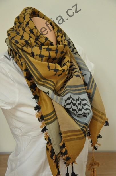 Palestina šátek okrovo-šedý - SLEVA 40 %