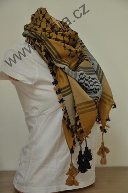 Palestina šátek okrovo-šedý - SLEVA 40 %