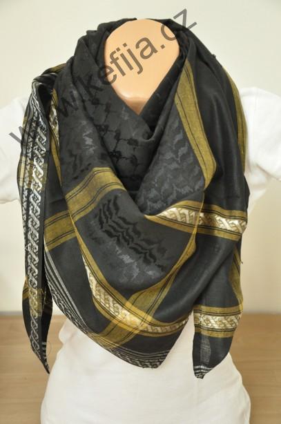Palestina šátek černý se zlatou - SLEVA 25 %