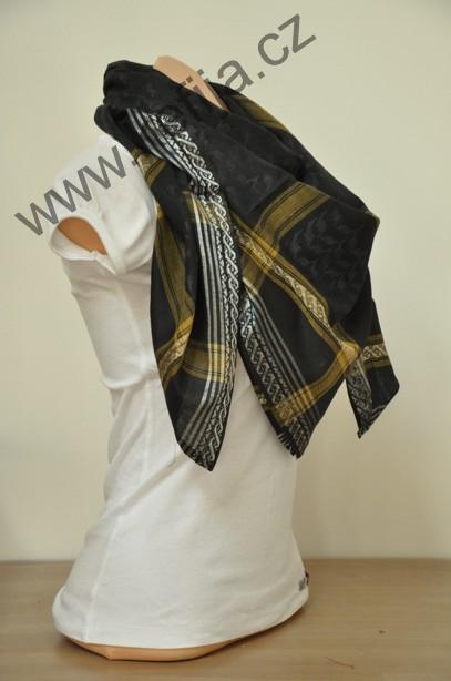 Palestina šátek černý se zlatou - SLEVA 25 %