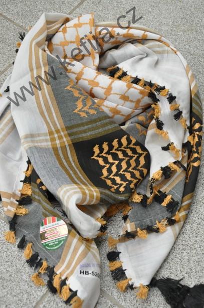 Palestina šátek bílozlatočerný, typ II.- SLEVA 40 %