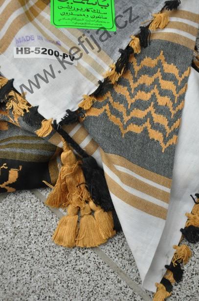 Palestina šátek bílozlatočerný, typ II.- SLEVA 40 %