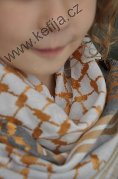 Palestina šátek bílozlatočerný, typ II.- SLEVA 40 %