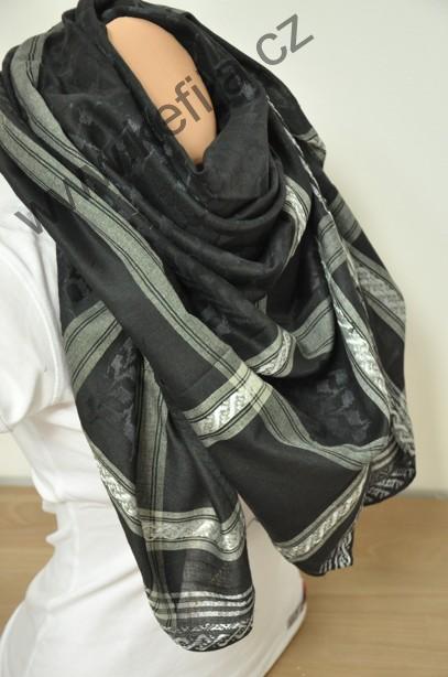 Palestina šátek černý s krémovou 