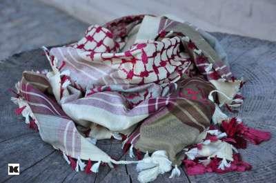 Palestina šátek khakibordóbéžový 2.