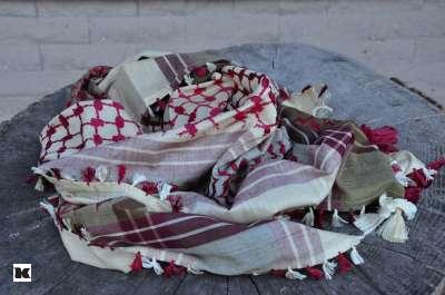 Palestina šátek khakibordóbéžový 2.