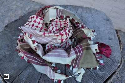 Palestina šátek khakibordóbéžový 2.