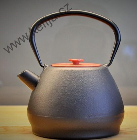 Litinová konvička YAKAN - černo - červená 1,5 l