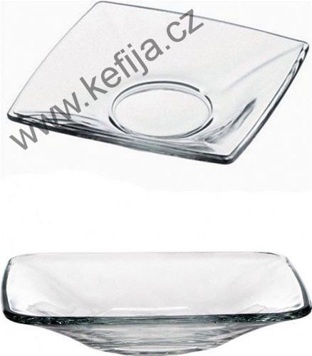 Hranatý skleněný čajový podšálek - model KARE