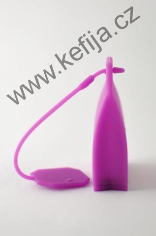 Silikonové sítko na čaj fialové