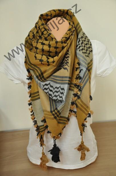 Palestina šátek okrovo-šedý