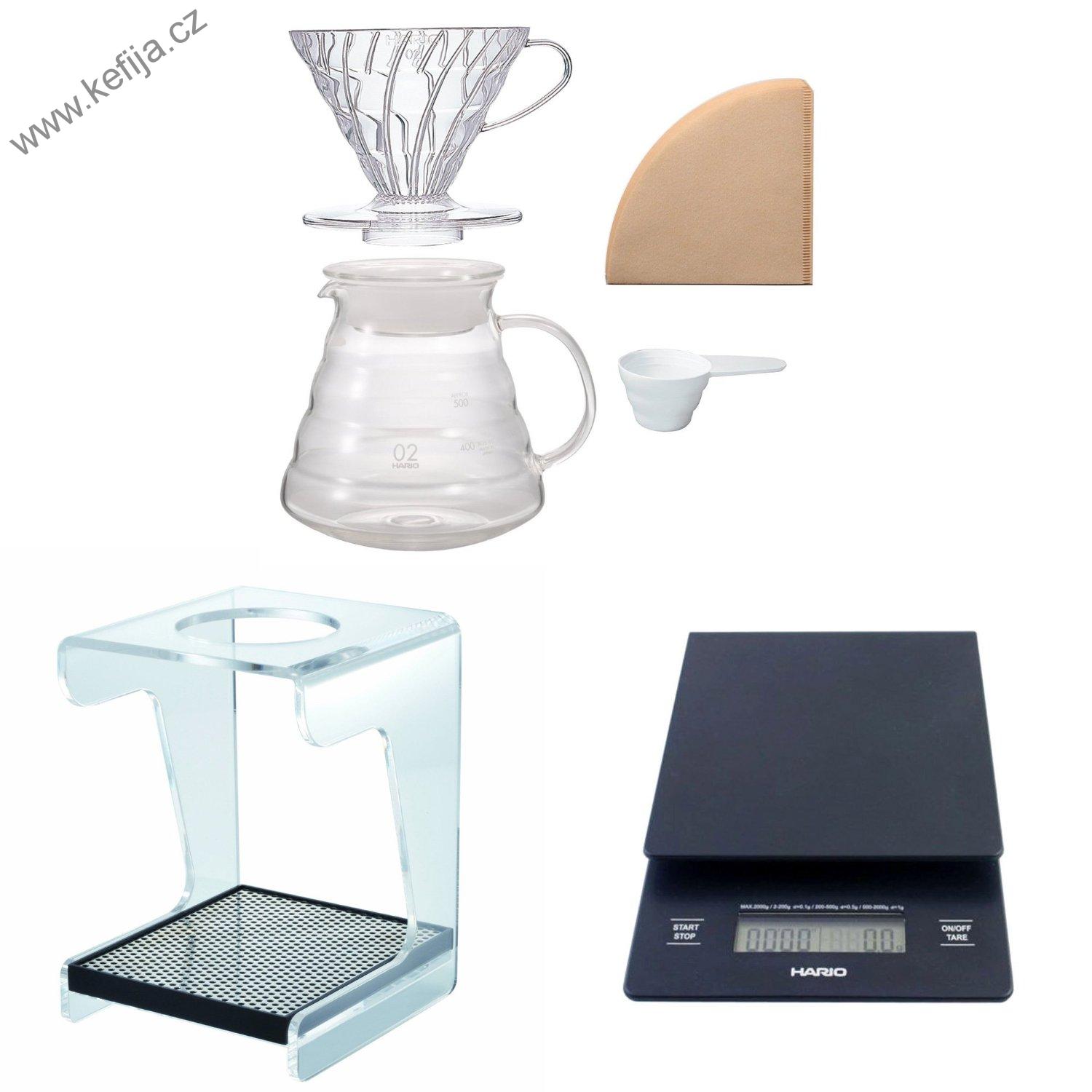 Černá digitální V60 HARIO váha se stopkami