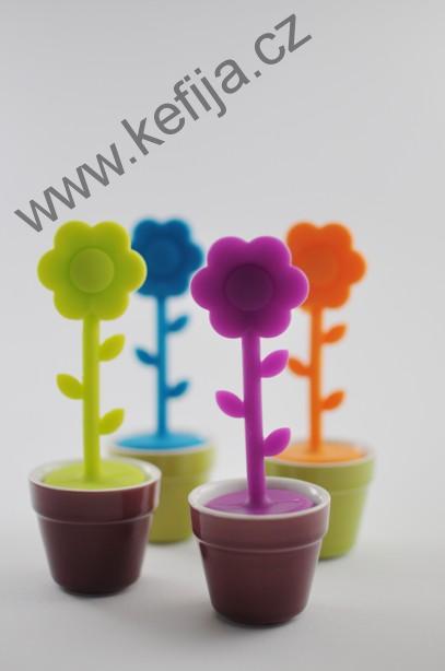 Silikonové sítko tyrkysová kytička