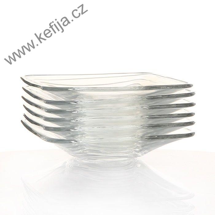 Hranatý skleněný čajový podšálek - model KARE