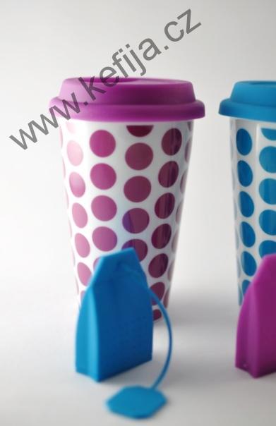 Silikonové sítko na čaj fialové