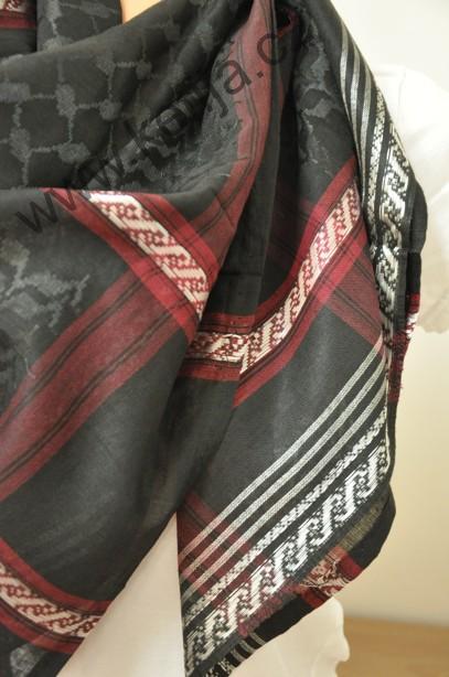 Palestina šátek černý s červenou