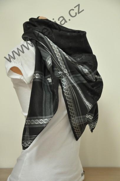 Palestina šátek černý s šedou