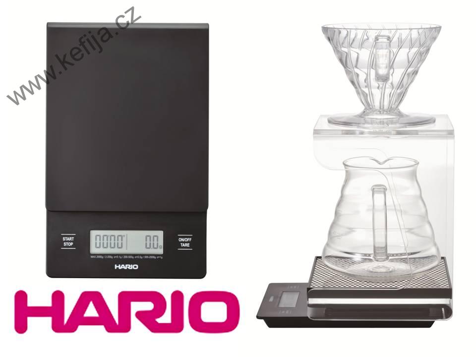 Černá digitální V60 HARIO váha se stopkami