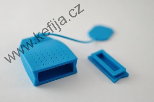 Silikonové sítko na čaj tyrkysové