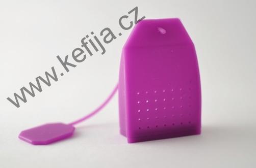 Silikonové sítko na čaj fialové