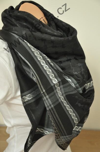 Palestina šátek černý s šedou