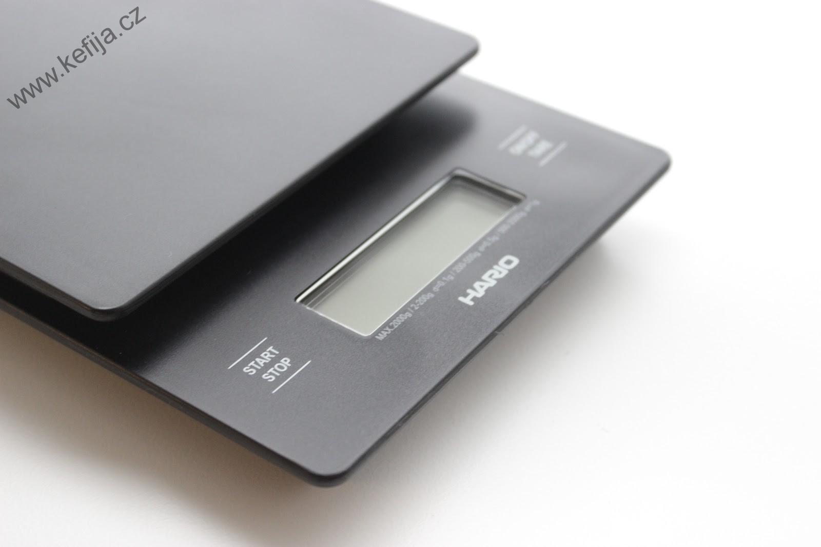 Černá digitální V60 HARIO váha se stopkami