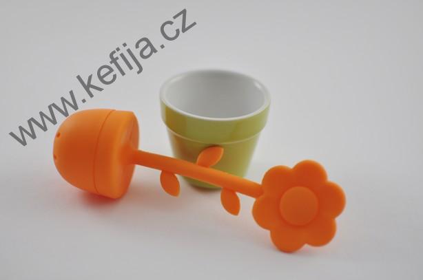 Silikonové sítko oranžová kytička