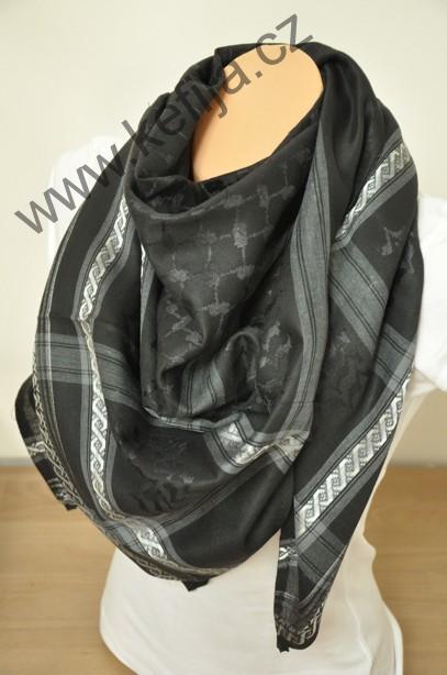 Palestina šátek černý s šedou