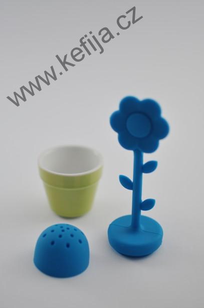 Silikonové sítko tyrkysová kytička