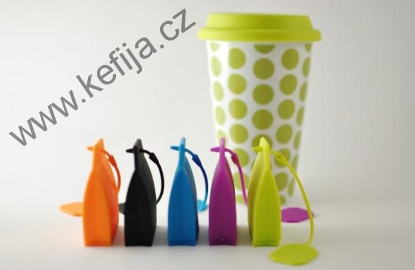 Silikonové sítko na čaj fialové